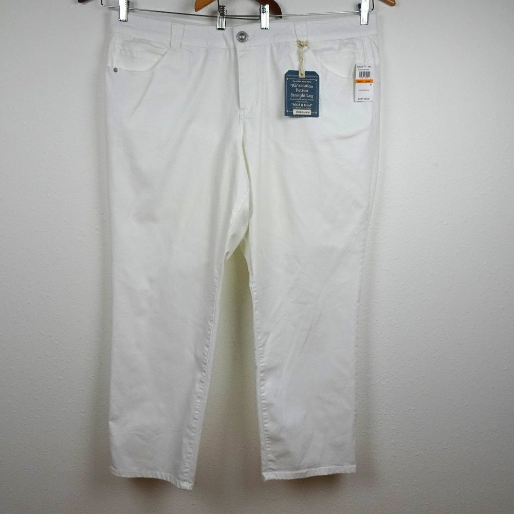 Democracy "Ab" Jeans Women's Plus Size 24W White Denim Stretch Straight Leg